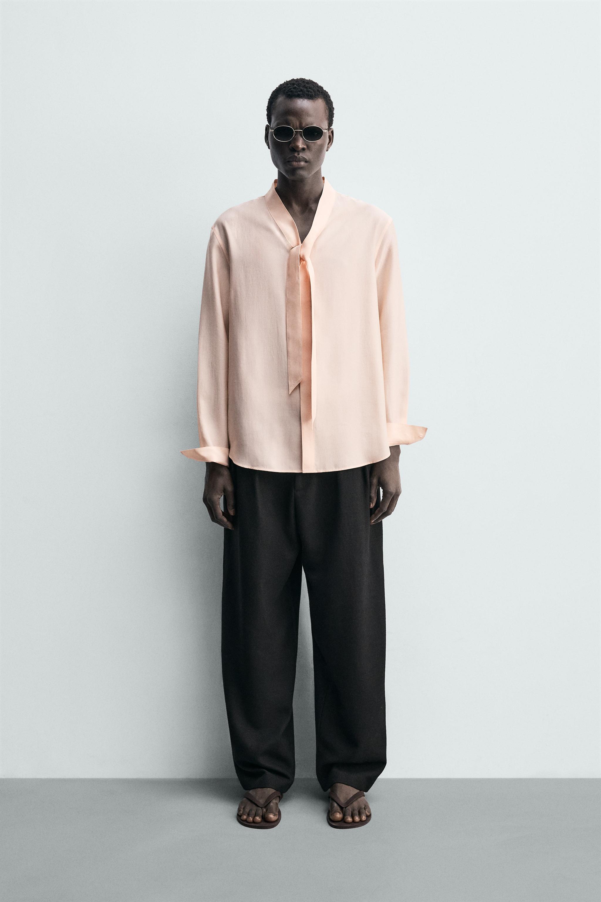 FLOWY TIED SHIRT